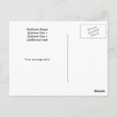 Die Postkarte des Haustier-Modells (Rückseite)