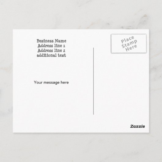 Die Postkarte des Haustier-Modells (Rückseite)