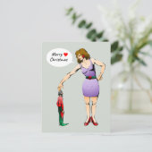 Die Postkarte des kleinen Elfs für den Weihnachtsu (Stehend Vorderseite)