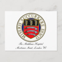 Die Postkarte des Middlesex-Krankenhauses mit dem