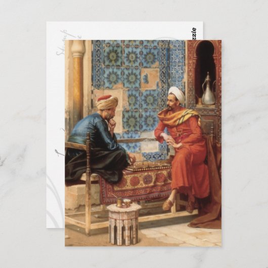 Die Postkarte des Schachspiels (Vorne/Hinten)