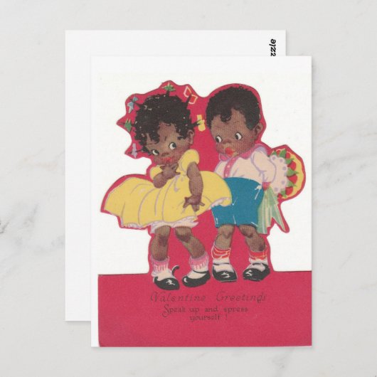 Die Postkarte des Vintagen Afroamerikaners (Vorne/Hinten)