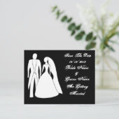 Die Postkarte für das Hochzeitdatum gerettet (Stehend Vorderseite)