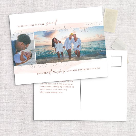 Die Postkarte für das Sand Holiday Foto durchquere