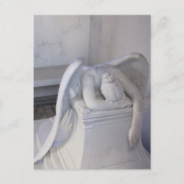 Die Postkarte für den Angel niemals allein abwisch