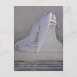 Die Postkarte für den Angel niemals allein abwisch