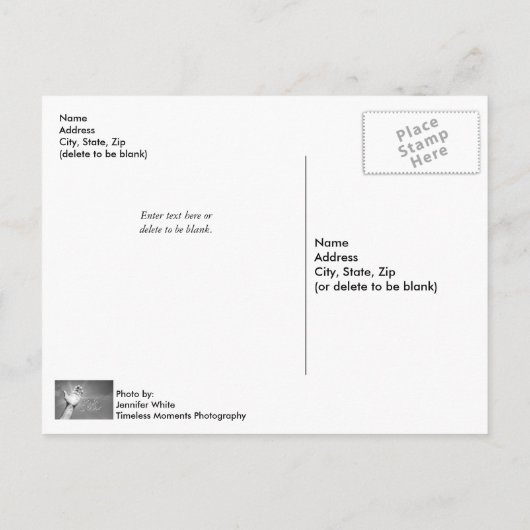 Die Postkarte ist fertig (Rückseite)