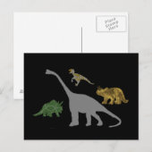 Die Postkarte mit 4 Dinos (Vorne/Hinten)