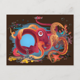 Die Postkarte mit Oktopus-Bild