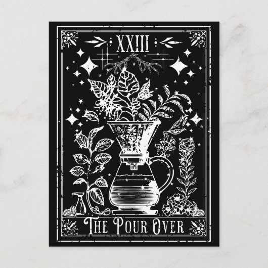 Die Pour over Coffee Tarot Card Postkarte (Vorderseite)