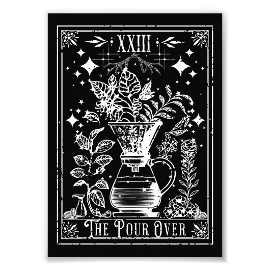 Die Pour-Over-Kaffee-Tarotkarte Fotodruck (Vorne)