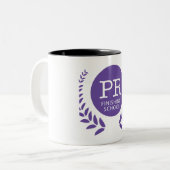 Die PR-Abschlussschule Zweifarbige Tasse (Vorderseite Links)