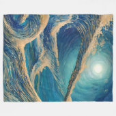 Die Pracht einer Blauen Ozeanwelle Fleecedecke (Vorderseite (Horizontal))