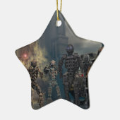 die prachtvollen sieben Roboter b Keramik Ornament (Links)