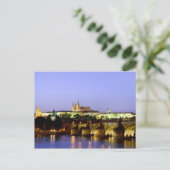 Die Prager Burg und die Karlsbrücke in der Dämmeru Postkarte (Stehend Vorderseite)