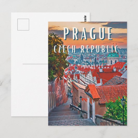 Die Prager Schönheit Postkarte (Vorne/Hinten)