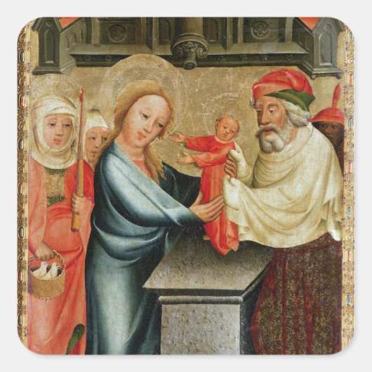 Die Präsentation Christi im Tempel Quadratischer Aufkleber (Vorderseite)