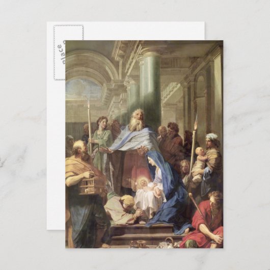 Die Präsentation im Tempel, 1692 Postkarte (Vorne/Hinten)