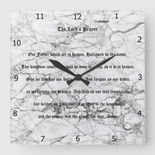 DIE PRAYER-PLATTENWAND DES HERRN SCHLIESSEN QUADRATISCHE WANDUHR (Vorderseite)