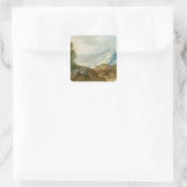 Die Predigt auf dem Berg Quadratischer Aufkleber (Tasche)