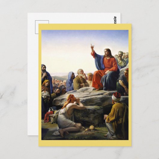 Die Predigt auf dem Berg, religiös Postkarte (Vorne/Hinten)