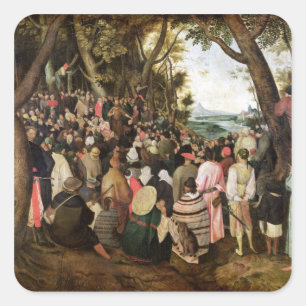 Die Predigt von Johannes der Baptist Quadratischer Aufkleber