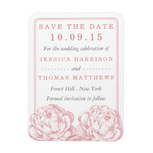 Die Pretty Peony Floral Hochzeitskollektion Magnet