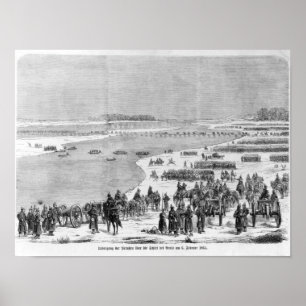 Die preußische Armee überquert die Shlei in Arnis Poster