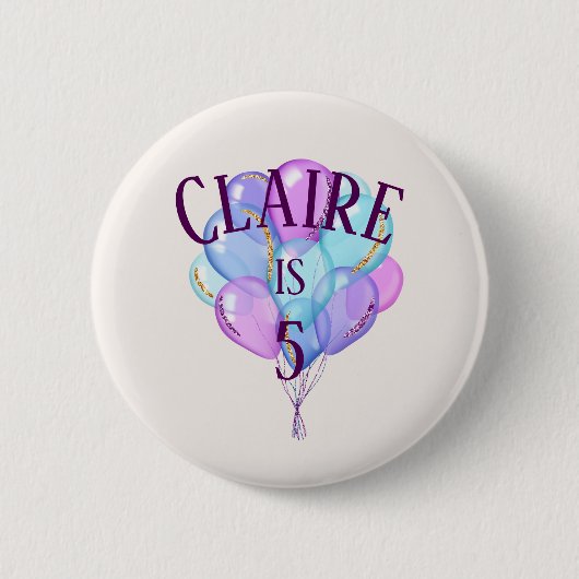 Die Prinzessin Birthday Balloons des kleinen Button (Vorderseite)