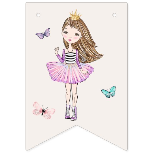 Die Prinzessin Birthday des kleinen Mädchens Wimpelkette (Erste Fahne)