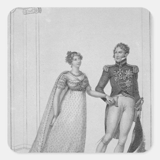 Die Prinzessin Charlotte von Wales und Prinz Quadratischer Aufkleber (Vorderseite)