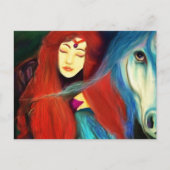 Die Prinzessin & das Einhorn Landschaft tessieART Postkarte (Vorderseite)