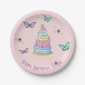 Die Prinzessin des Mädchens Party, Schmetterlinge Pappteller (Vorderseite)