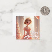 Die Prinzessin eines traumhaft rosa Gewand Mitteilungskarte (Vorderseite/Rückseite Beispiel)