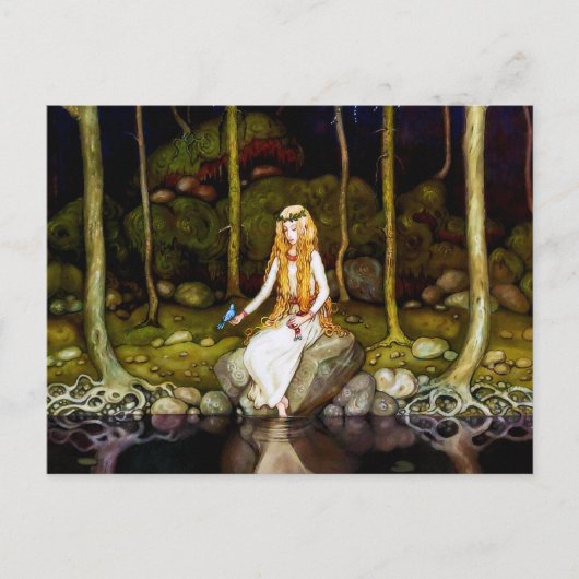 Die Prinzessin im Wald Postkarte (Vorderseite)