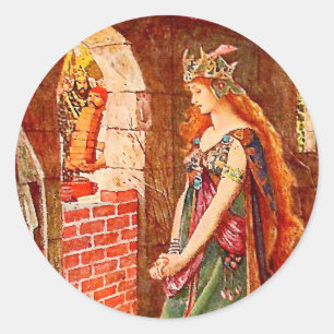 Die Prinzessin Imprisoned Runder Aufkleber