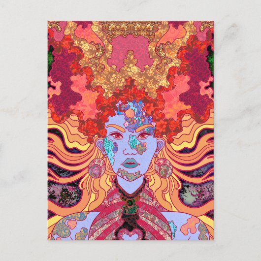 Die Prinzessin in Rot Postkarte (Vorderseite)