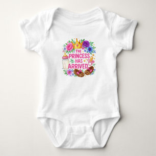 Die Prinzessin ist angekommen - Blumen und Leopard Baby Strampler