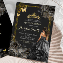 Die Prinzessin Quinceañera aus Gold und Schwarz-Ro