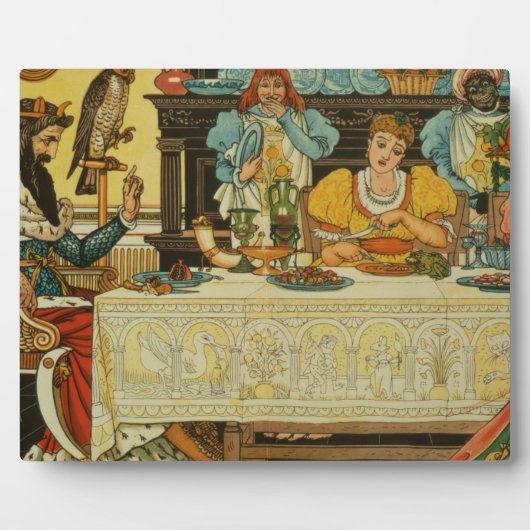 Die Prinzessin teilt ihr Abendessen mit dem Frosch Fotoplatte (Vorderseite)