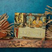 Die Prinzessin teilt ihr Abendessen mit dem Frosch Fotoplatte (Seite)