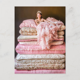 Die Prinzessin und die Erbse auf ihrem Bett Postkarte