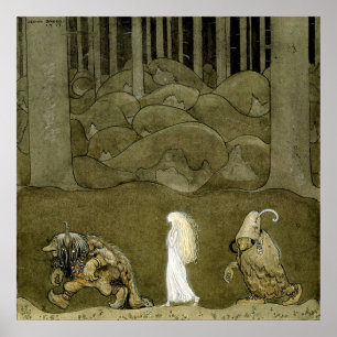 „Die Prinzessin und die Trolle“ Aquarell von John  Poster