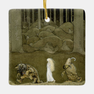 "Die Prinzessin und die Trolle" Wasserfarbe von Jo Keramikornament