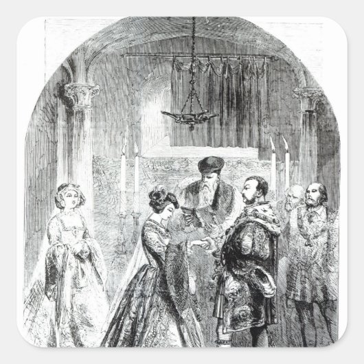 Die private Ehe von Anne Boleyn Quadratischer Aufkleber (Vorderseite)