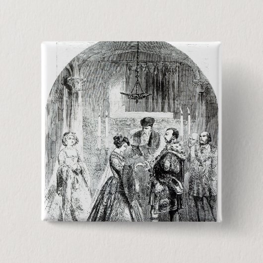Die private Heirat von Anne Boleyn Button (Vorderseite)