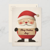 Die private Nachricht des Weihnachtsmanns Feiertagspostkarte (Vorne/Hinten)