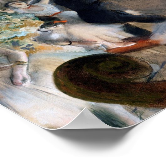 Die Probe auf der Bühne, Edgar Degas Poster (Ecke)