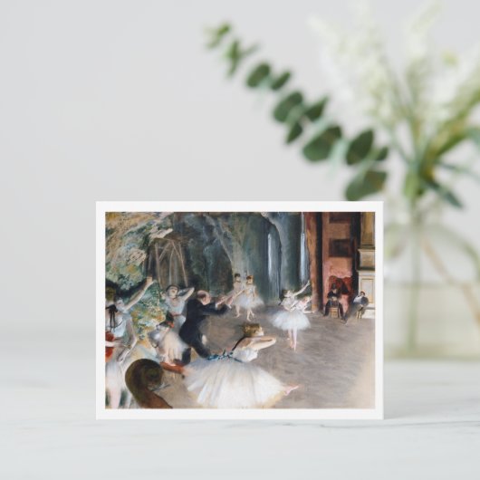 Die Probe auf der Bühne, Edgar Degas Postkarte (Stehend Vorderseite)
