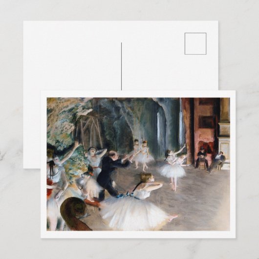 Die Probe auf der Bühne, Edgar Degas Postkarte (Vorne/Hinten)